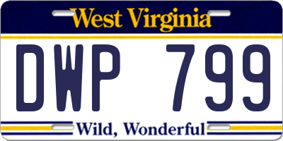 WV license plate DWP799