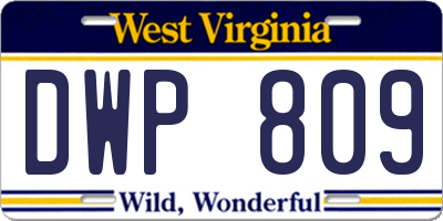 WV license plate DWP809
