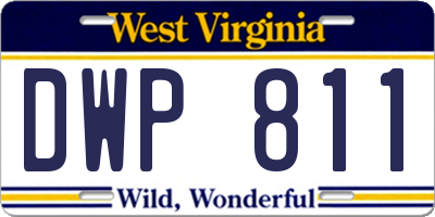 WV license plate DWP811