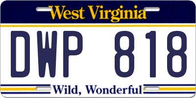WV license plate DWP818