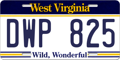 WV license plate DWP825
