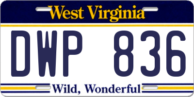 WV license plate DWP836