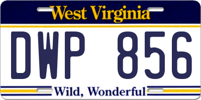 WV license plate DWP856