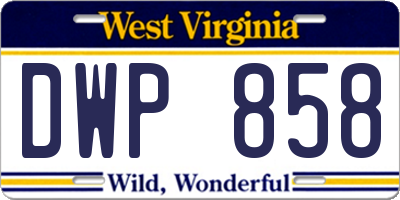 WV license plate DWP858