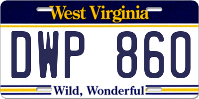 WV license plate DWP860