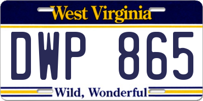 WV license plate DWP865