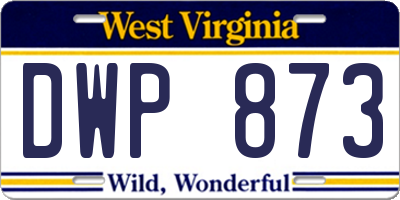 WV license plate DWP873