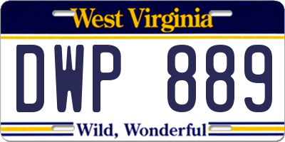 WV license plate DWP889