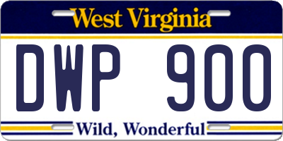 WV license plate DWP900