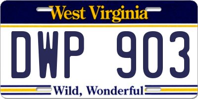 WV license plate DWP903