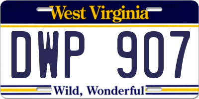 WV license plate DWP907