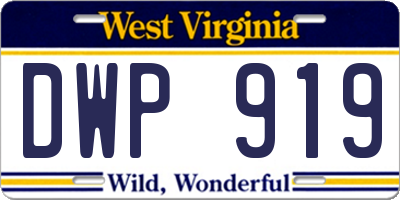 WV license plate DWP919