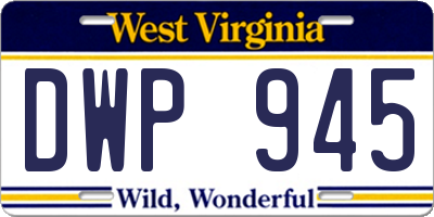 WV license plate DWP945