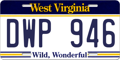 WV license plate DWP946