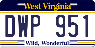 WV license plate DWP951