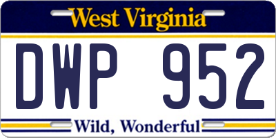 WV license plate DWP952