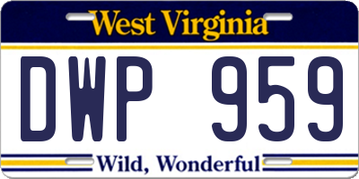 WV license plate DWP959