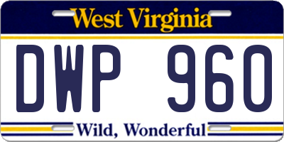 WV license plate DWP960