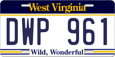 WV license plate DWP961