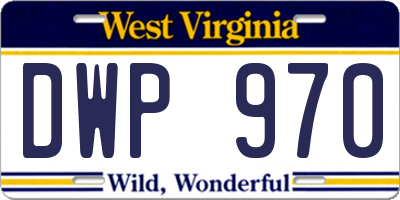 WV license plate DWP970
