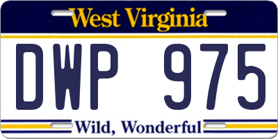 WV license plate DWP975