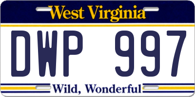 WV license plate DWP997