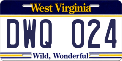 WV license plate DWQ024