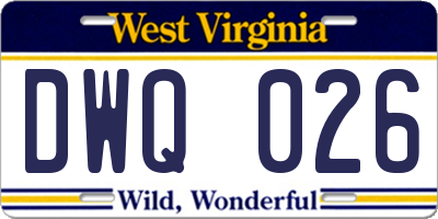 WV license plate DWQ026