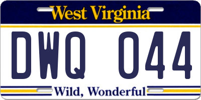 WV license plate DWQ044