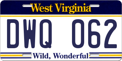 WV license plate DWQ062