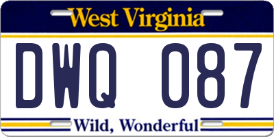 WV license plate DWQ087
