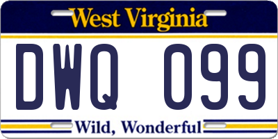 WV license plate DWQ099