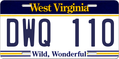 WV license plate DWQ110