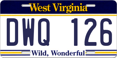 WV license plate DWQ126