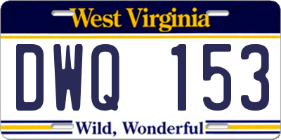 WV license plate DWQ153