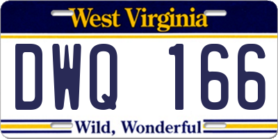 WV license plate DWQ166