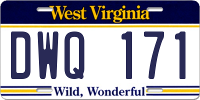 WV license plate DWQ171
