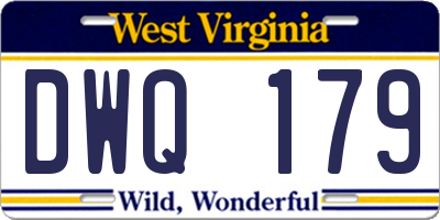 WV license plate DWQ179