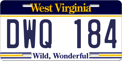 WV license plate DWQ184