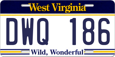 WV license plate DWQ186