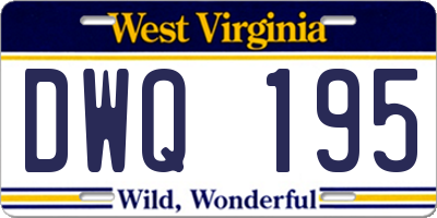 WV license plate DWQ195
