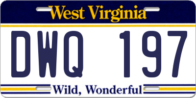 WV license plate DWQ197