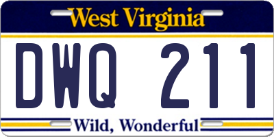 WV license plate DWQ211