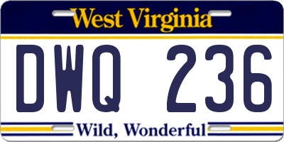 WV license plate DWQ236