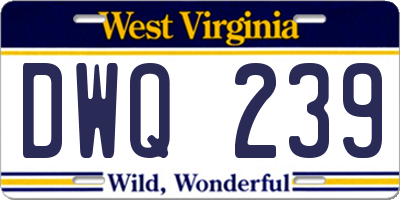 WV license plate DWQ239