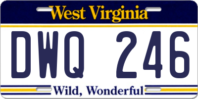 WV license plate DWQ246