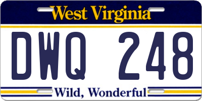 WV license plate DWQ248