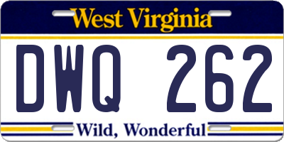 WV license plate DWQ262