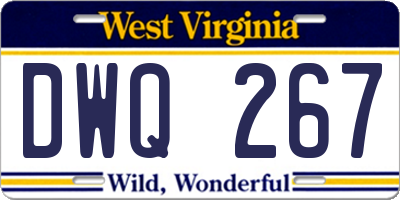 WV license plate DWQ267