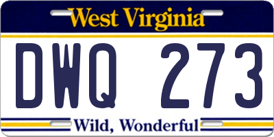 WV license plate DWQ273